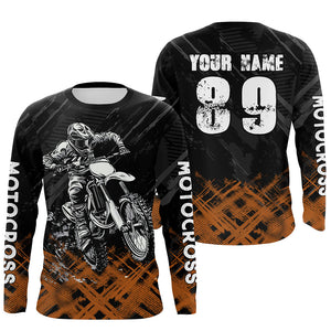 Adult&Kid Orange Custom Dirt Bike Jersey Motocross Jersey Upf30+ Motocross Shirt| CTP87