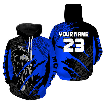 Custom Blue Motocross Jersey for Men Women Upf30+ Dirt Bike Shirt Motorcycle Jersey| CTP67