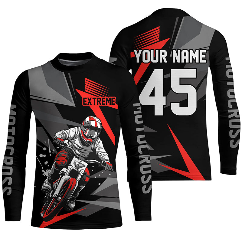 Adult&Kid Custom Motocross Jersey UPF30+ MX Racing Extreme Dirt Bike Racewear| CTP32
