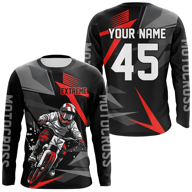 Adult&Kid Custom Motocross Jersey UPF30+ MX Racing Extreme Dirt Bike Racewear| CTP32