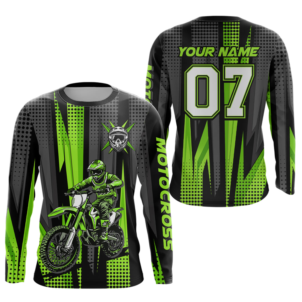 Adult&Kid Custom Dirt Bike Jersey Motocross Jersey Upf30+ Motocross Shirt| CTP89