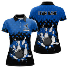 Load image into Gallery viewer, Blue Bowling Jersey Men And Women Custom Bowling Shirts Unisex Polo Bowling Team Shirt CP06