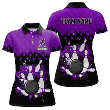 Load image into Gallery viewer, Purple Bowling Jersey Men And Women Custom Bowling Shirts Unisex Polo Bowling Team Shirt CP06