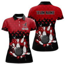 Load image into Gallery viewer, Red Bowling Jersey Men And Women Custom Bowling Shirts Unisex Polo Bowling Team Shirt CP06