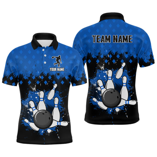 Blue Bowling Jersey Men And Women Custom Bowling Shirts Unisex Polo Bowling Team Shirt CP06