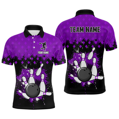 Purple Bowling Jersey Men And Women Custom Bowling Shirts Unisex Polo Bowling Team Shirt CP06