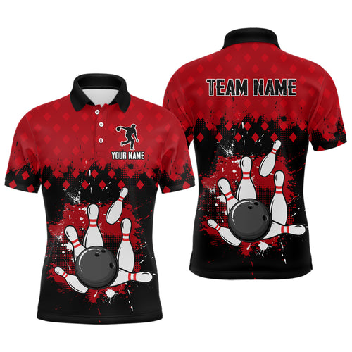 Red Bowling Jersey Men And Women Custom Bowling Shirts Unisex Polo Bowling Team Shirt CP06