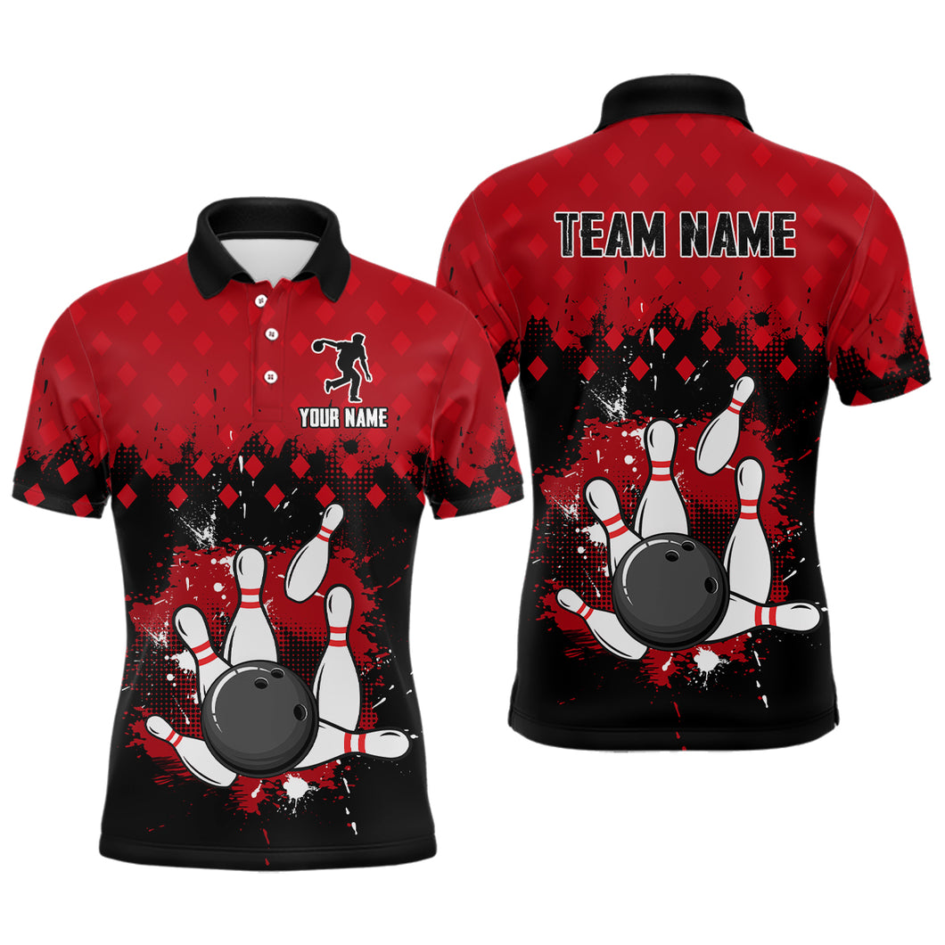 Red Bowling Jersey Men And Women Custom Bowling Shirts Unisex Polo Bowling Team Shirt CP06