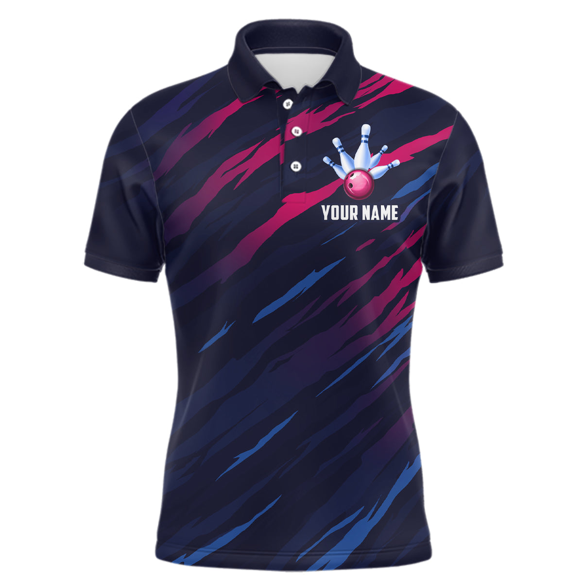 Custom Bowling Jersey Men And Women Custom Bowling Shirts Unisex Navy Polo Bowling Team Shirt CP04