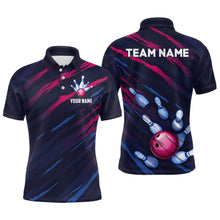 Load image into Gallery viewer, Custom Bowling Jersey Men And Women Custom Bowling Shirts Unisex Navy Polo Bowling Team Shirt CP04