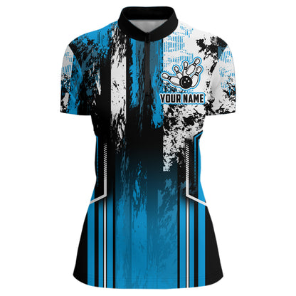 Custom Bowling Jersey For Men Bowling Shirt Team Bowling Quarter-Zip Shirt CP09
