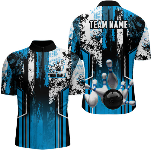 Custom Bowling Jersey For Men Bowling Shirt Team Bowling Quarter-Zip Shirt CP09