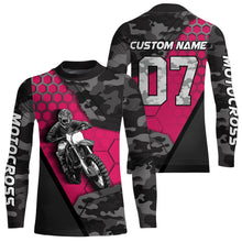 Load image into Gallery viewer, Pink Motocross Jersey Upf30+ Custom Dirt Bike Jersey Mens Women Off-Road Jersey Adult&amp;Kid| CTP45