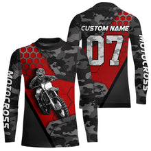 Load image into Gallery viewer, Red Motocross Jersey Upf30+ Custom Dirt Bike Jersey Mens Women Off-Road Jersey Adult&amp;Kid| CTP45