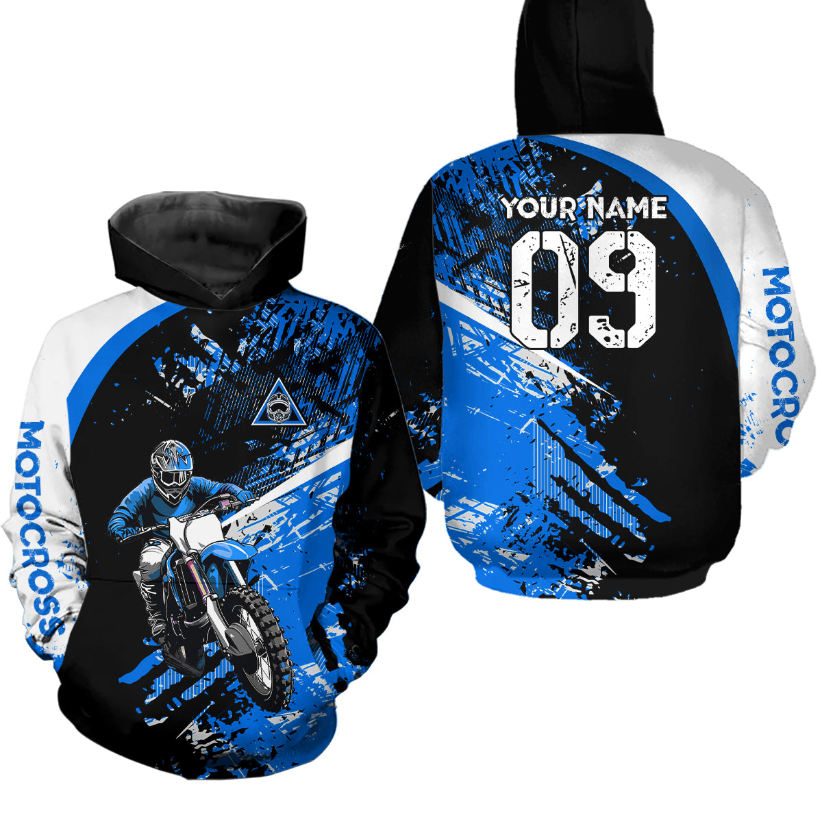 Adult&Kid Custom Motocross Jersey Blue UPF30+ MX Racing Biker Off-road Dirt Bike Racewear| CTP31