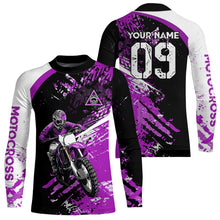 Load image into Gallery viewer, Adult&amp;Kid Custom Motocross Jersey Purple UPF30+ MX Racing Biker Off-road Dirt Bike Racewear| CTP31