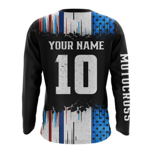 Adult&Kid Custom American Flag Dirt Bike Jersey Motocross Jersey Upf30+ Motocross Shirt| CTP94
