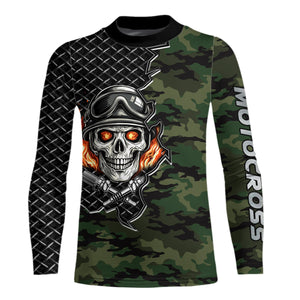 Adult&Kid Custom Camo Dirt Bike Jersey Motocross Jersey Upf30+ Motocross Shirt| CTP92