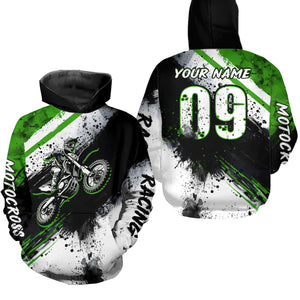 Adult&Kid green custom dirt bike jersey Motocross jersey upf30+ mens women Motocross Shirt| CTP02