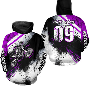 Adult&Kid purple custom dirt bike jersey Motocross jersey upf30+ mens women Motocross Shirt| CTP02