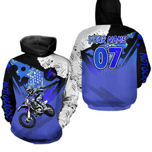 Load image into Gallery viewer, Custom Motocross Jersey Blue Dirt Bike Clothes Upf30+ Mens Women Motorcycle Jersey| CTP14