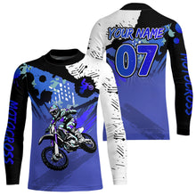 Load image into Gallery viewer, Custom Motocross Jersey Blue Dirt Bike Clothes Upf30+ Mens Women Motorcycle Jersey| CTP14