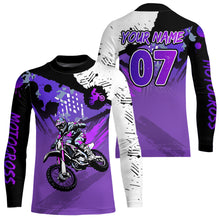 Load image into Gallery viewer, Custom Motocross Jersey Purple Dirt Bike Clothes Upf30+ Mens Women Motorcycle Jersey| CTP14