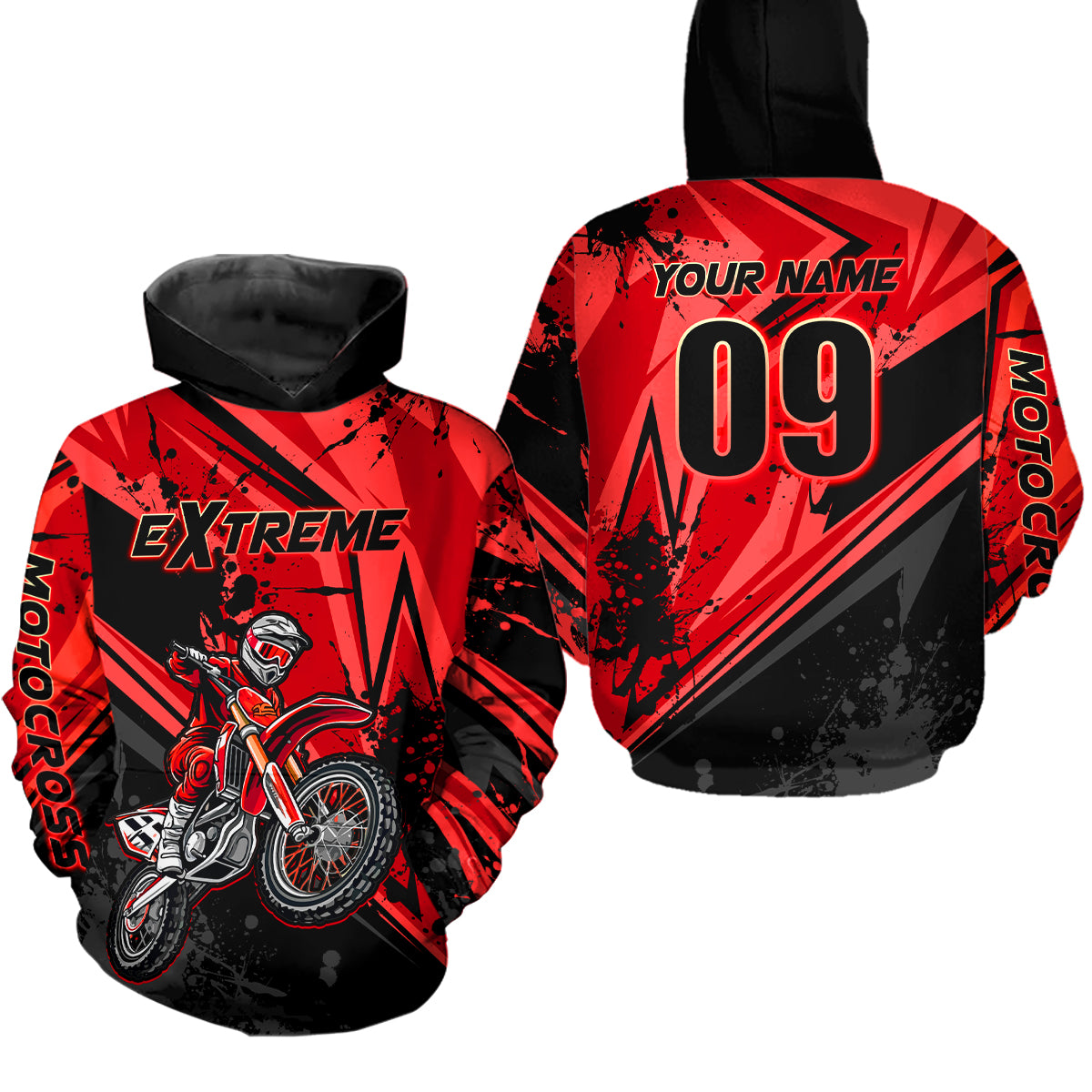 Custom Dirt Bike Jersey Red Motocross Jersey Upf30+ Mens Women Extreme Racing Shirt| CTP29