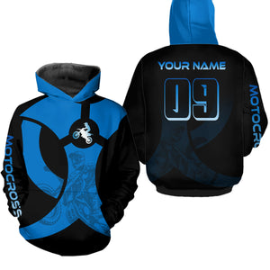 Custom Blue Dirt Bike Jersey Motocross Jersey Upf30+ Mens Women Off-Road Shirt| CTP85