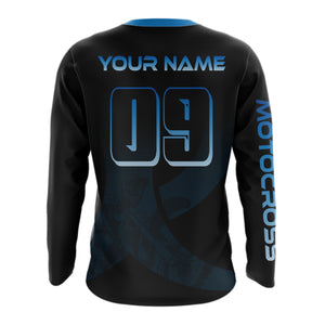 Custom Blue Dirt Bike Jersey Motocross Jersey Upf30+ Mens Women Off-Road Shirt| CTP85