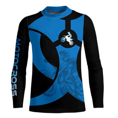 Custom Blue Dirt Bike Jersey Motocross Jersey Upf30+ Mens Women Off-Road Shirt| CTP85