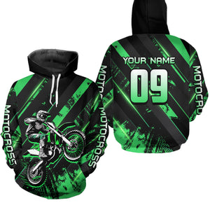 Adult&Kid Custom Green Dirt Bike Jersey Motocross Shirt Upf30+ Motocross Shirt| CTP96