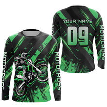 Load image into Gallery viewer, Adult&amp;Kid Custom Green Dirt Bike Jersey Motocross Shirt Upf30+ Motocross Shirt| CTP96