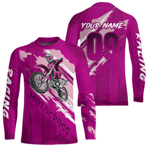 Adult&Kid Custom Motocross Jersey UPF30+ MX Racing Biker Off-road Dirt Bike Racewear| CTP64