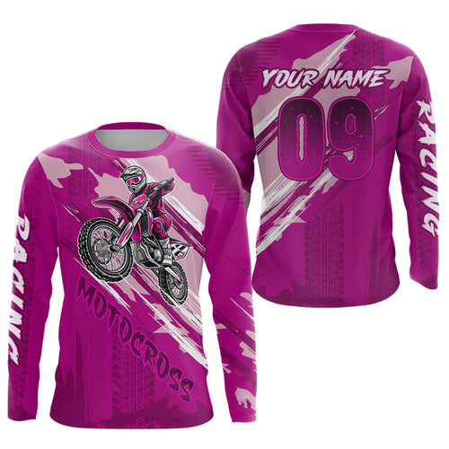 Adult&Kid Custom Motocross Jersey UPF30+ MX Racing Biker Off-road Dirt Bike Racewear| CTP64