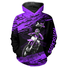 Load image into Gallery viewer, Adult&amp;Kid Purple Custom Dirt Bike Jersey Motocross Jersey Upf30+ Motocross Shirt| CTP88