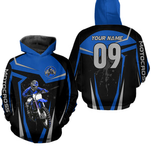 Adult&Kid Blue Custom Dirt Bike Jersey Motocross Jersey Upf30+ Motocross Shirt| CTP74