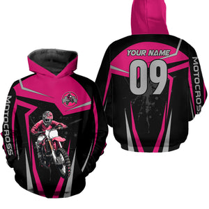 Adult&Kid Pink Custom Dirt Bike Jersey Motocross Jersey Upf30+ Motocross Shirt| CTP74