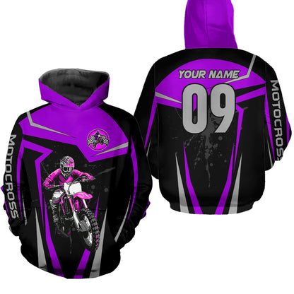 Adult&Kid Purple Custom Dirt Bike Jersey Motocross Jersey Upf30+ Motocross Shirt| CTP74