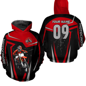 Adult&Kid Red Custom Dirt Bike Jersey Motocross Jersey Upf30+ Motocross Shirt| CTP74