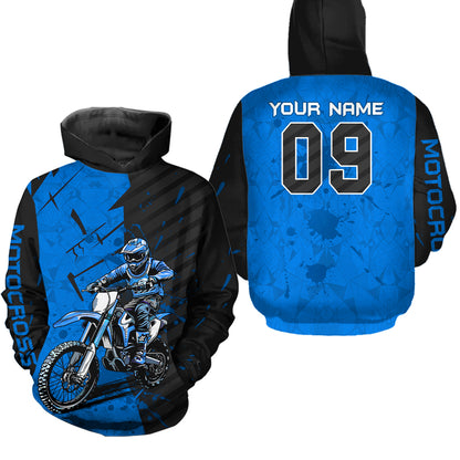 Custom Dirt Bike Jersey Blue Motocross Jersey Upf30+ Mens Women Motocross Shirt| CTP19