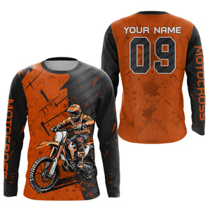 Custom Dirt Bike Jersey Orange Motocross Jersey Upf30+ Mens Women Motocross Shirt| CTP19