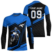 Load image into Gallery viewer, Custom Motocross Jersey Blue Dirt Bike Clothes Upf30+ Mens Women Motorcycle Jersey| CTP58