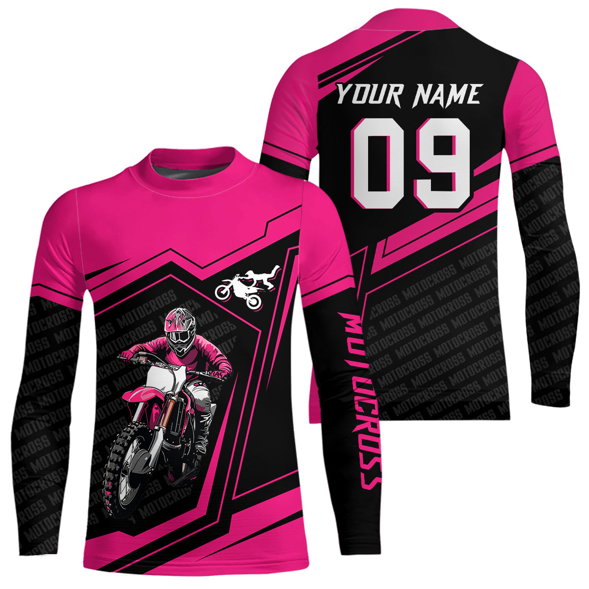 Custom Motocross Jersey Pink Dirt Bike Clothes Upf30+ Mens Women Motorcycle Jersey| CTP58