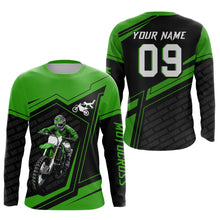 Load image into Gallery viewer, Custom Motocross Jersey Green Dirt Bike Clothes Upf30+ Mens Women Motorcycle Jersey| CTP58