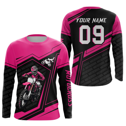 Custom Motocross Jersey Pink Dirt Bike Clothes Upf30+ Mens Women Motorcycle Jersey| CTP58