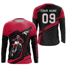 Load image into Gallery viewer, Custom Motocross Jersey Red Dirt Bike Clothes Upf30+ Mens Women Motorcycle Jersey| CTP58