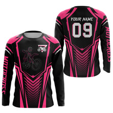 Load image into Gallery viewer, Adult&amp;Kid Custom Motocross Jersey Pink UPF30+ MX Racing Biker Off-road Dirt Bike Racewear| CTP49