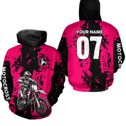 Custom Dirt Bike Jersey Pink Motocross Jersey Upf30+ Mens Women Racing Shirt| CTP24
