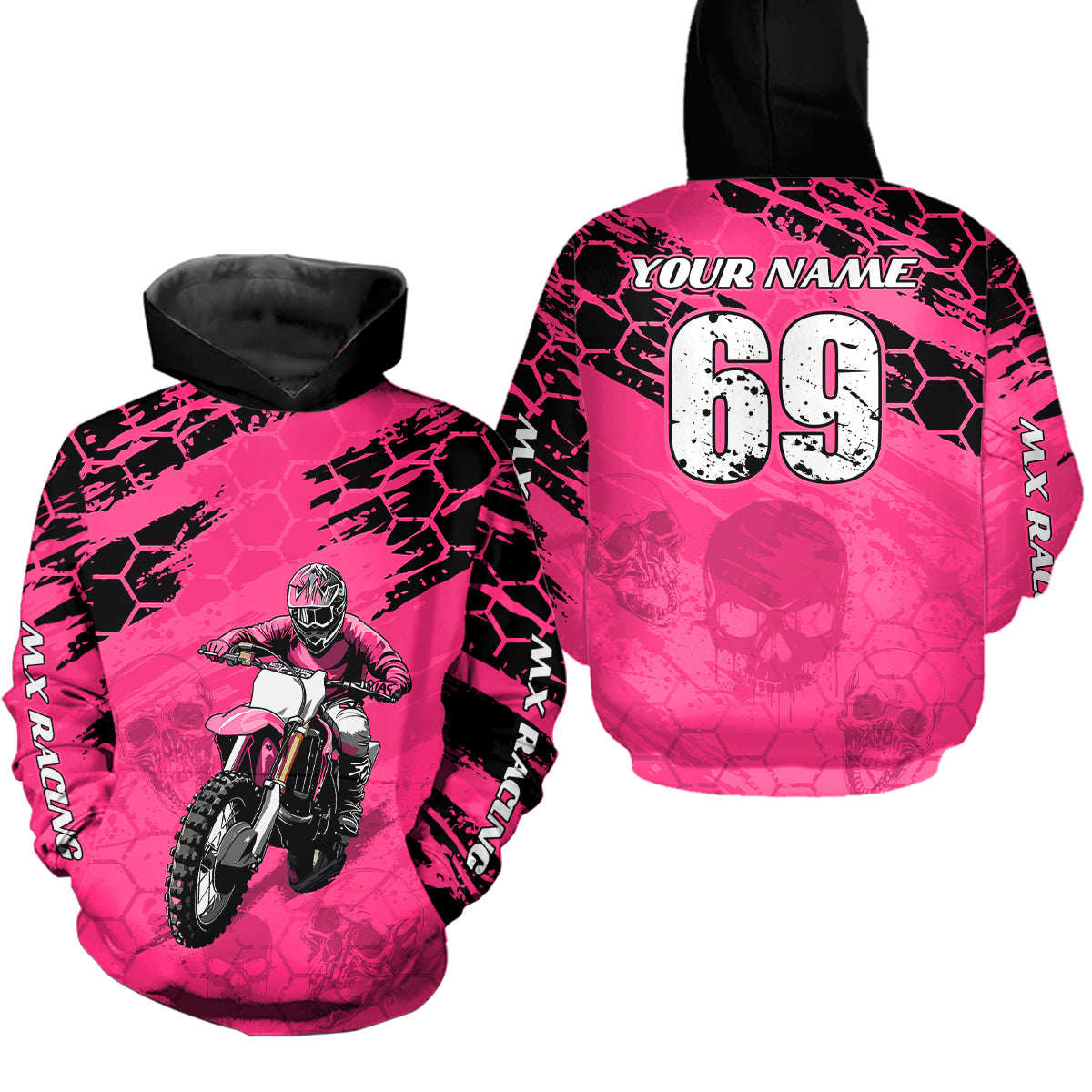 Custom Pink Motocross Jersey for Men Women Upf30+ Dirt Bike Shirt Motorcycle Jersey| CTP71